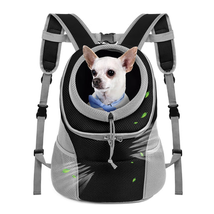 WOYYHO Pet Dog Carrier Backpack with Storage Pockets Small Dog Front Backpack Adjustable Straps Dog Backpack Breathable Dog Front Carrier with Safety Belt for Travel Hiking Cycling Outdoor Use