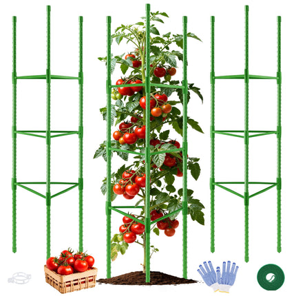 WAENLIR 3 Pack Tomato Cages for Garden, Up to 51 Inch Tomato Trellis for Raised Garden Bed, Plant Stakes for Pots, Durable Tomato Plant Support Garden Stakes for Climbing Plants