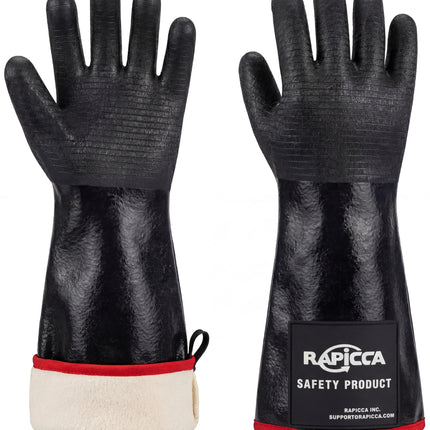 RAPICCA BBQ Grill Gloves, 932°F Heat Resistant Neoprene, 14 in XL