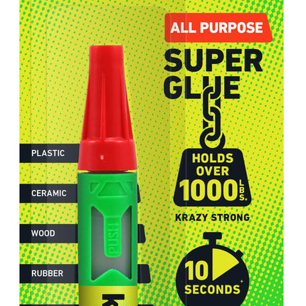 Krazy Glue All Purpose Precision Control Superglue Pen (4g), Clear, Fast-Drying Adhesive, One-Drop Applicator for Plastic, Ceramic, Wood, Rubber, Metal, Leather & More