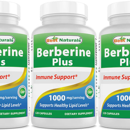 Best Naturals Berberine Plus 1000 mg/Serving 120 Capsules - (Pack of 3)