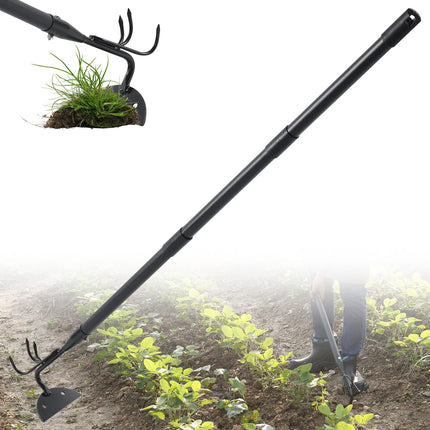Lilyvane Garden Hoe, 2 in 1 Weeding Hoe and Cultivator Soil Tiller, 66" Long, Heavy Duty Hoe Garden Tool for Weeding, Loosening Soil, Cultivating, Gardening