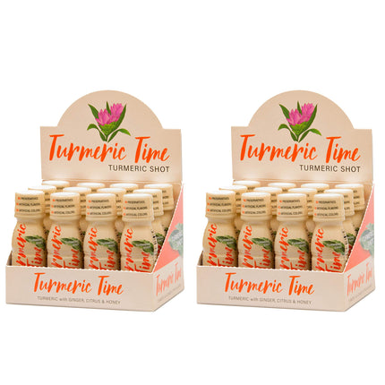 Turmeric Time Turmeric Shots - Turmeric with Ginger, Citrus & Honey | Non-GMO | No Preservatives or Artificial Flavors/Colors/Sweeteners | B Vitamins | Liquid Turmeric (24 Pack)