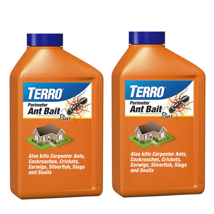 TERRO Perimeter Outdoor Ant Bait Plus, 2-Pack, 2 lb Shaker Canisters