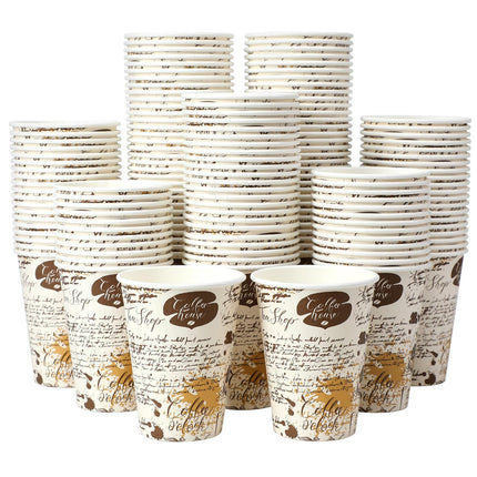 SIUQ Coffee Cups 12 oz 240 Pack, Leak-Proof Disposable Paper Cups with Retro Design, for Hot/Cold Beverages, Ideal for Party, Business, Travel, Picnic, Offices and Cafes