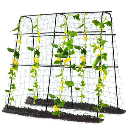 Yotoworth Cucumber Trellis for Raised Bed, 63" Hx63 L, Black