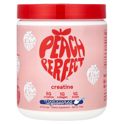 Peach Perfect Creatine for Women – Micronized Creatine Monohydrate Powder with BCAA & Collagen for Glute Strength Support, Boost Energy, Focus, Strength, and Endurance – Unflavored, 30 Servings