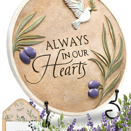 Stunning Garden Memorial Stone with Stand & Sympathy Card (10" Size)