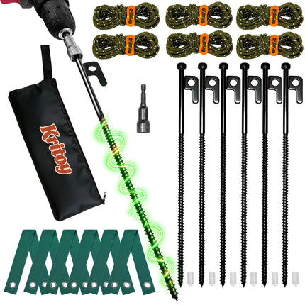 Tree Stakes Kits, 6 PCS 12" Heavy Duty Steel Tree Stakes and Supports Kits