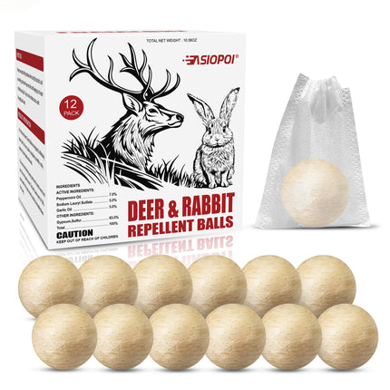 Deer Repellent Ball 12 Pcs, Rabbit Repellent Outdoor
