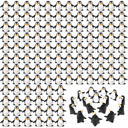 Bbiamsleep 130 Pcs Mini Penguin Figurines Mini Resin Penguins Winter Decor