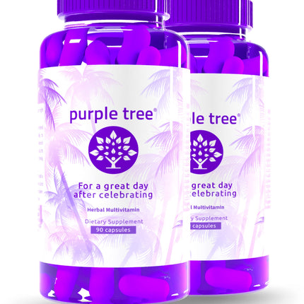 purple tree Post-Celebration Wellness Supplement for After-Drink Support | Hydration & Liver Health | Dihydromyricetin DHM, Milk Thistle, Electrolytes, Vitamin B, Willow Bark, Quercetin (180 Pills)