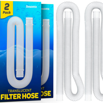 Replacement Hose For Above Ground Pools [Set of 2] 1.25" Diameter, 59" Long Accessory Pool Pump Replacement Hose - Filter Pump Hose Compatible with Intex Pump Models #607/#637