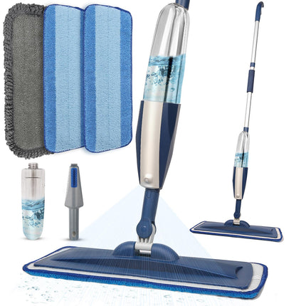 Wet Spray Mop for Floor Cleaning with 14 oz Bottle & 3 Microfiber Pads