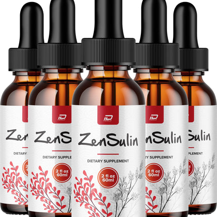 ZenSulin Liquid Drops – Zen Sulin Natural Liquid Dietary Natural Blend Supplement (5 Pack – 5 Month Supply)