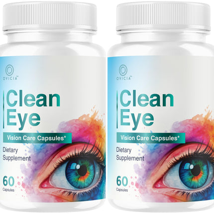 (2 Pack) Clean Eye Capsules - Official CleanEye Pills Advanced Premium Formula Support Maximum Strength, All Natural Ingredients Vitamins for Overall Health & Wellness, 120 Capsules for 2 Months
