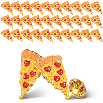 Tondiamo 48 Pcs Pizza Pin Bulk Food Slice of Pepperoni Heart Enamel Lapel Brooch Pizza Lover Bulletin Board Decorations Pin Gift for Summer Party Accessories