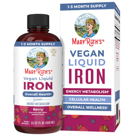 MaryRuth’s Liquid Iron | Iron Supplement for Women Men & Kids | Red Blood Cell Formation | Oxygen Support | Energy Metabolism | Ages 4 & Up | Sugar Free | Vegan | Non-GMO | Gluten Free | 15.22 Fl Oz