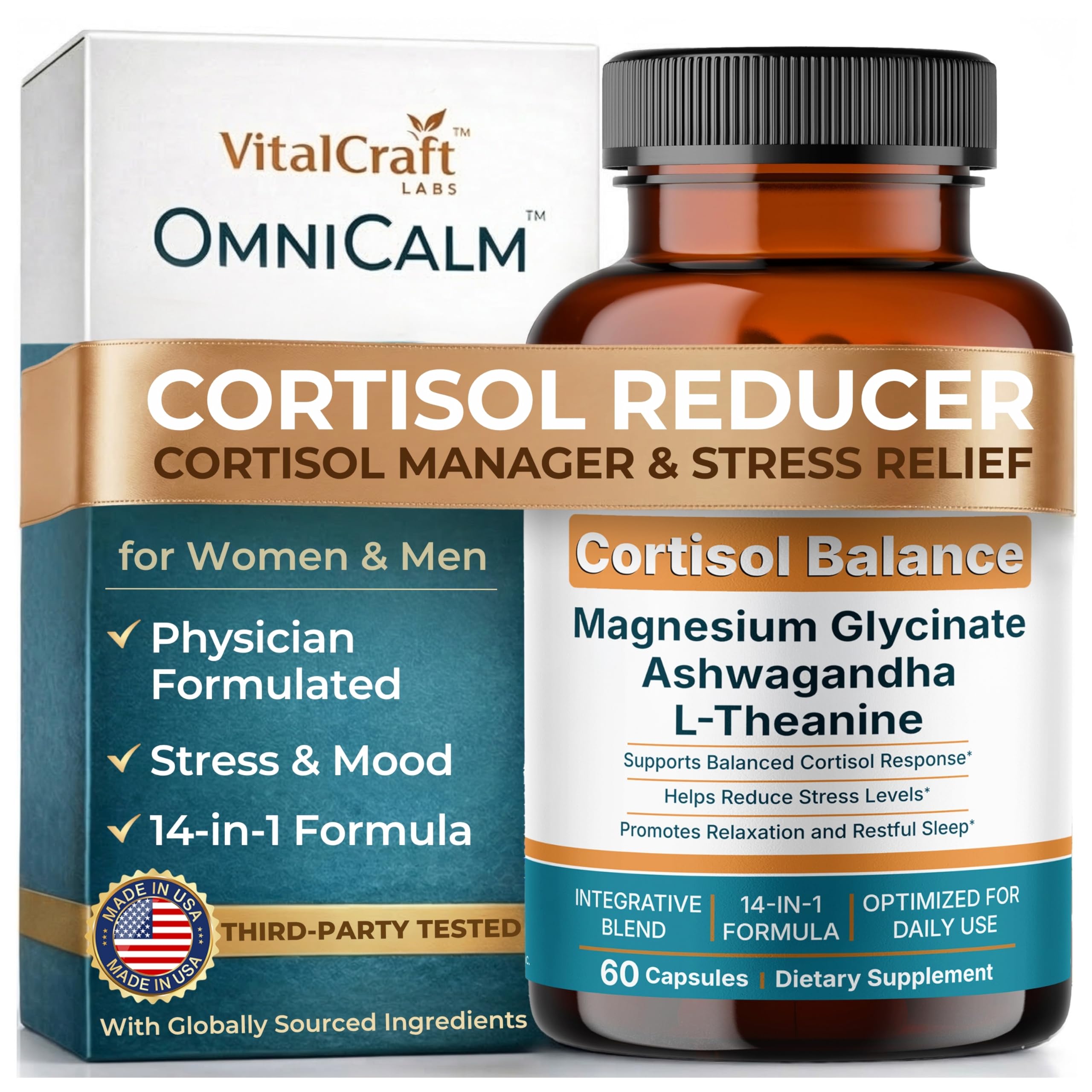 Sensoril Supplements OmniCalm Cortisol Supplements for Women & Men | Cortisol Reducer & Man ...