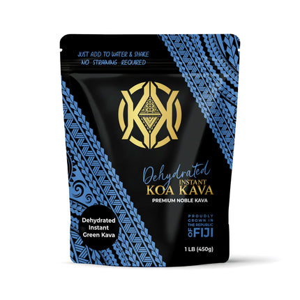 Koa Kava Dehydrated Instant Kava - 100% Dehydrated Instant Green Fijian Bulk Kava Root Powder, 16 Ounce (1 LB) (450) Bag