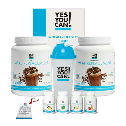 Yes You Can! Transformation Kit, Complete Meal Replacement and Supplement Kit, Meal Replacement with Protein, Vitamins and Minerals, Wellness Kit with Shaker and Nutrition Guide - (Coffee)