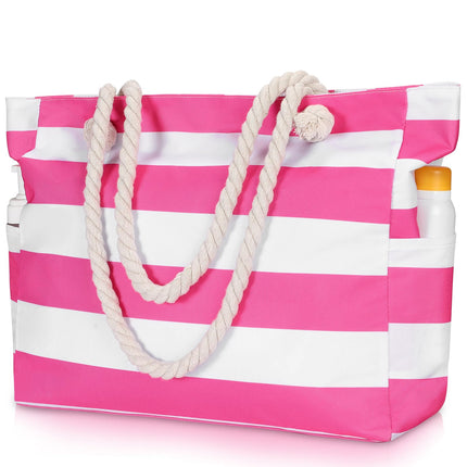 Clothirily Beach Bag for Women - Large Beach Tote Bag, Waterproof Sandproof Bags with Zipper, Large Swim Pool Tote