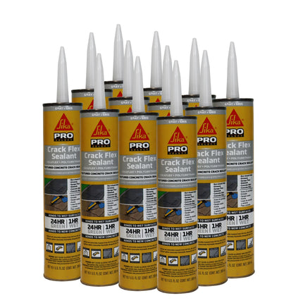 SIKA Sikaflex Crack Flex Sealant - Gray, High-Performance Polyurethane, Self-Leveling, Textured - Waterproof Seal for Horizontal Cracks - 10.1 fl. oz (Pack of 12)