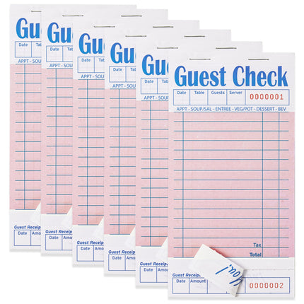 ZPARIK 6 Pack Guest Checks Books, Server Note Pads, Pink