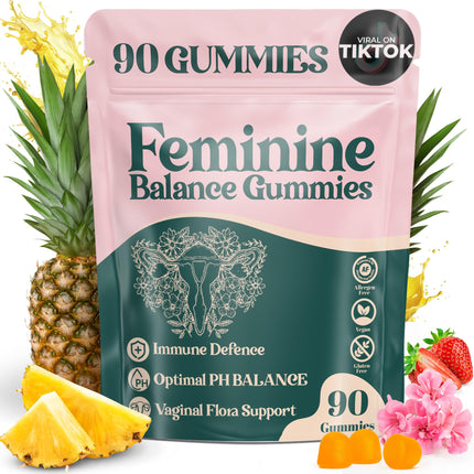ORGANIC UPLIFT Feminine Balance Gummies - for Women’s Health & Wellness - Immune Support - Vegan, Gluten-Free - Hawaiian Pineapple (Pack of 1)