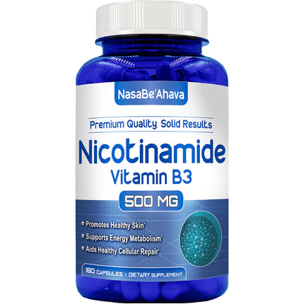 Vitamin B3 Nicotinamide 500mg Capsules | NAD+ Precursor and Longevity with Nicotinamide Form of Vitamin B3 Niacin Flush Free for Aging Skin Energy & Cellular Support | Made in the USA (180 Day Supply)
