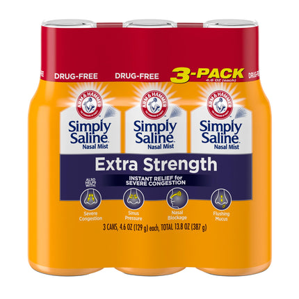 Simply Saline Extra Strength for Severe Congestion Relief Nasal Mist: 4.6oz 24-Pack