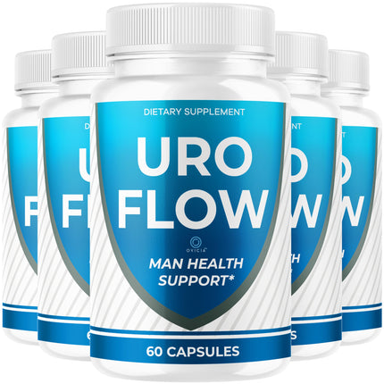 (5 Pack) Uroflow Capsules - Official UroFlow Pills Advanced Premium Formula Support Maximum Strength, All Natural Ingredients Vitamins for Overall Health & Wellness Reviews, 300 Capsules for 5 Months