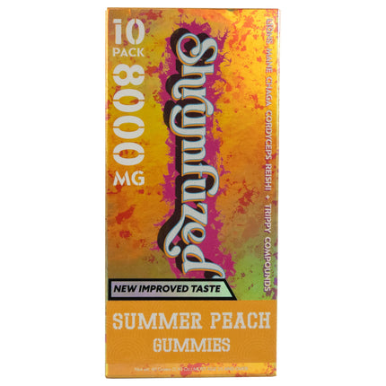 Shrumfuzed - Proprietary Nootropic Gummy 8000mg - Now with New Improved Taste - Lion's Mane, Reishi, Chaga, and Cordycep Nootropic Mushroom Blend (10, Summer Peach)