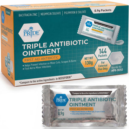 MED PRIDE Triple Antibiotic Ointment Packets, First Aid Cream, 144-Count