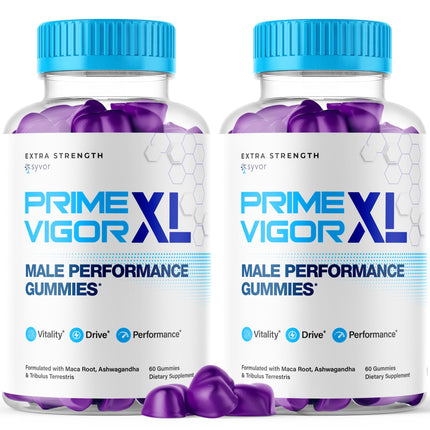 (2 Pack) Prime Vigor XL Gummies, Prime Vigor XL Maximum Strength 1000 MG Supplement, Prime Natural Advanced Formula Gummys Chews Vitamin Prime Vigor Delicious Daily Gomitas (120 Gummies)