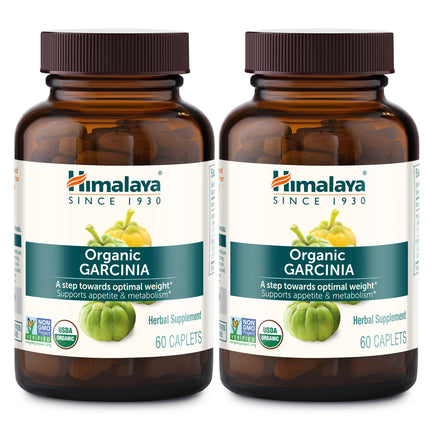 Himalaya Organic Garcinia Cambogia Herbal Supplement, Appetite Support, Lipid Metabolism, Weight Support, USDA Organic, Non-GMO, Vegan, 600 mg, 60 Plant-Based Caplets, 2 Pack