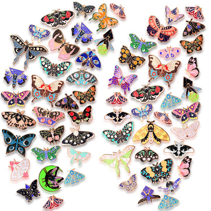 Ceenna 100 Pcs Enamel Pins Bulk Lapel Pins Brooches Decoration Gift for Backpack Clothes Women Mothers Teachers Nurse(Butterfly)