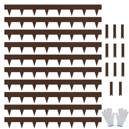 Worth Garden 33ft. Galvanized Steel Landscape Edging - 10-Pack 40" Metal Edging for Landscaping with 11 Stakes, Bronze Powder Coating Hammer-in Lawn Edging for Yard Pathway Divider