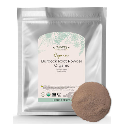 Starwest Botanicals Burdock Root Powder Organic - Natural Loose Herb for Tea, Rice, Soup, & Stews, Certified Kosher, Non-GMO - Bulk 1 lb Bag