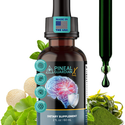 Nutraville Pineal Guardian X - Rapid Pineal Gland Decalcification Drops for Cognitive Health Support - Brain Supplement to Keep Cognitive Function, Memory and Focus in Top Shape - 60ml