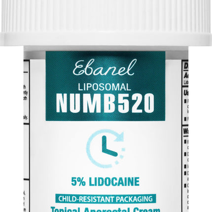 Ebanel 5% Lidocaine Numbing Cream, Pain Relief Burn Itch Numb Cream, Maximum Strength Topical Anesthetic with Allantoin, Vitamin E for Local and Anorectal Uses, Hemorrhoid Treatment, 1.35 Oz