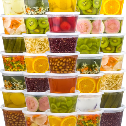 Dealusy 50 Set 16 oz Deli Containers with Lids
