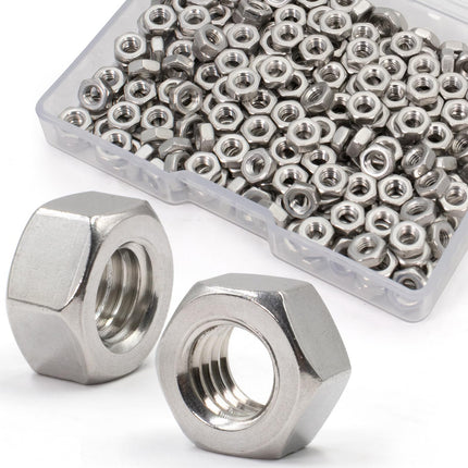 ZQZ M4-0.7 Hex Nuts,300PCS Stainless Steel Hardware Nut 304 ss Threaded Nut