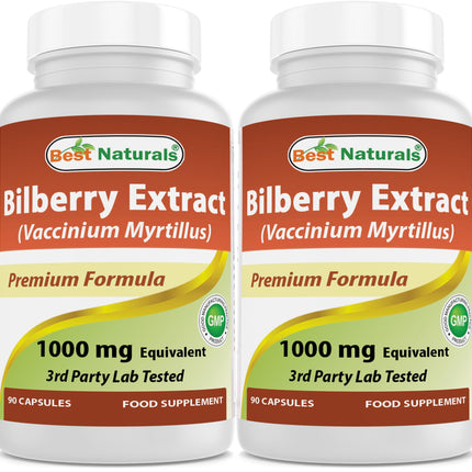 Best Naturals Bilberry 1000 Mg 90 Capsules (90 Count (Pack of 2))