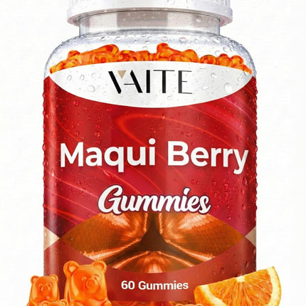 VAITE Maqui Berry Gummies 500mg – Antioxidant-Rich Vegan Supplement, Plant-Based Superfood Chewables for Daily Balance, 60 Easy to Take Servings, Non-GMO, Gluten & Soy Free, for Men & Women