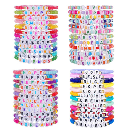 Behrooci Friendship Bracelets Boho Stackable Bracelets for Women Beach Jewelry Surfer Heishi Clay Bead Bracelets