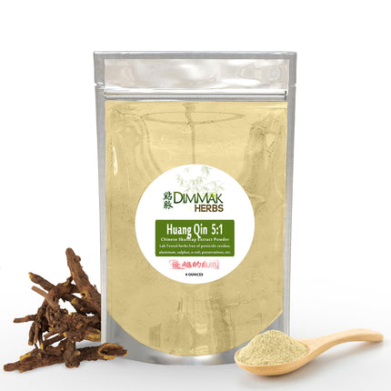 Dimmak Herbs Organic Scutellaria Baicalensis Extract 5:1 (Chinese Skullcap) Potent Huang Qin for Immune Defense, Inflammation Support & Lung Health- Doctor Verified (4oz)