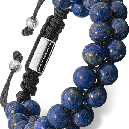 RTZN® Lapis Lazuli Bracelet for Men – Premium Artisan Handcrafted Authentic Blue Lapis Lazuli Mala Bead Bracelet – Adjustable Beaded Bracelets for Men (Morocco)