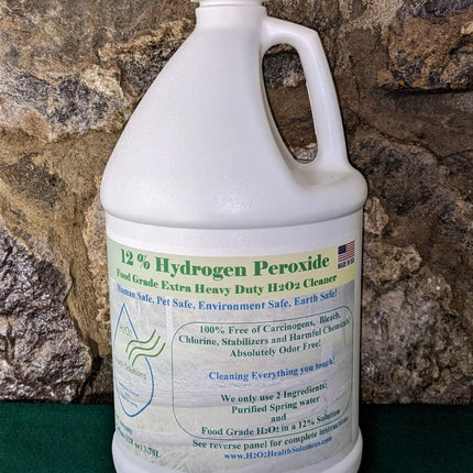 12% Hydrogen Peroxide Food Grade, We only use Two Ingredients, H2O2 and Water. USA Made.