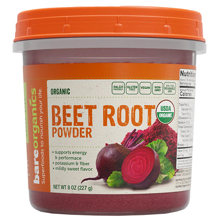 Beet Root Powder – Organic Superfood Dietary Supplement, Vegan, USDA Certified Organic, Non-GMO, Gluten-Free, Pure Beta Vulgaris Beetroot - 8 oz